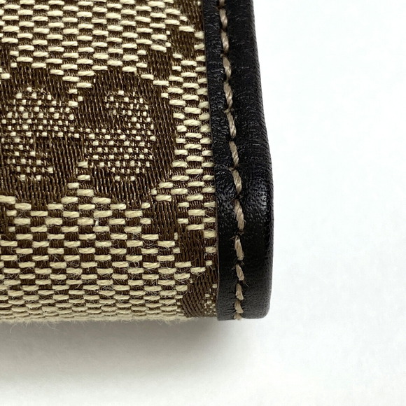 Gucci GG bifold wallet double snap heart motif canvas beige brown - Picture 3 of 7